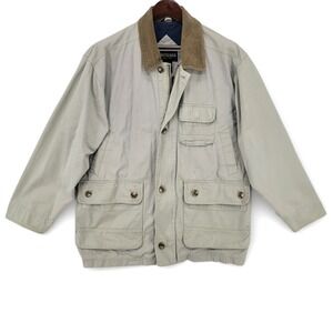 Britches Field Jacket Mens Med. Beige Corduroy Collar Utility Chore Coat Vintage